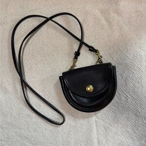 Vintage Coach Black Leather Crossbody mini Belt Bag
